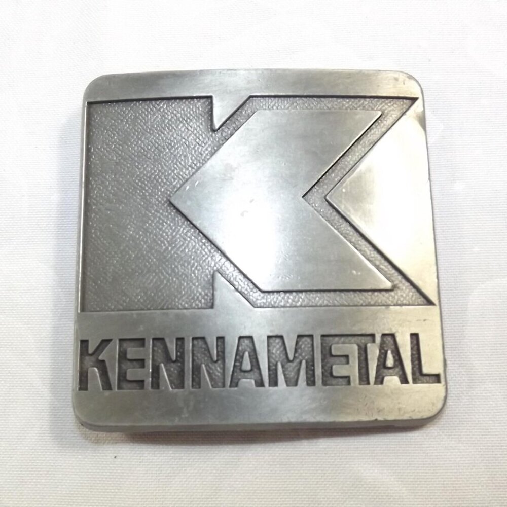 Distressed Vintage KENNAMETAL Industrial Materials Belt Buckle
